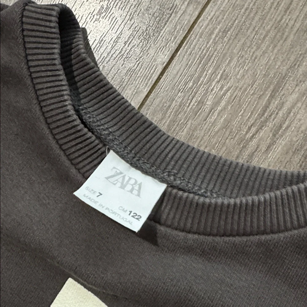 Zara girls black Paris sweatshirt dress 7